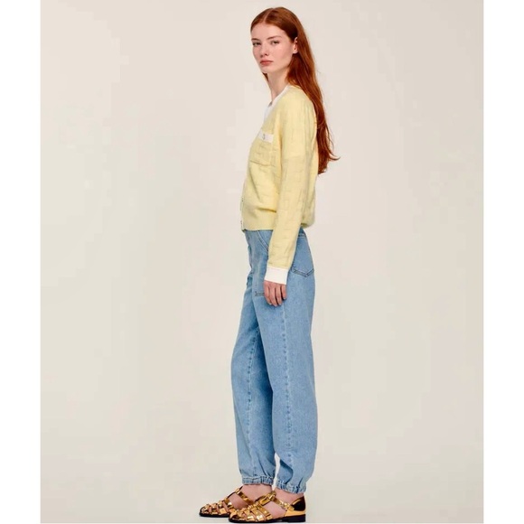 Sandro Two Tone Wool Cashmere Blend Knitted S Cardigan NWT Size S - Picture 6 of 14